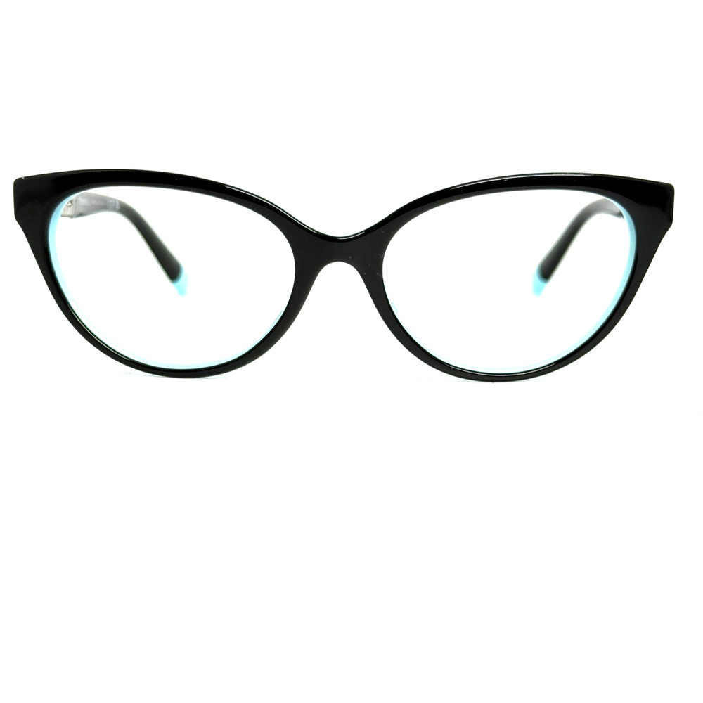 Tiffany & Co. Black Cat-Eye Glasses with Light Blue Accents